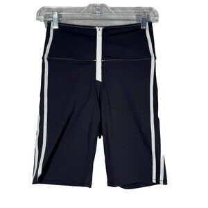 Bandier & Solid & Striped Bike Shorts Womens Small Black Gym Training Athleisure